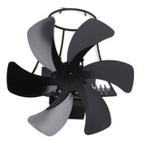 6 Blade Magnet Wall Mount Heat Powered Stove Fan Pipe Fireplace Fan Magnetic Installation for Wood Log Burners Black In Australia - Darrahopens