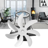 Wood Stove Fan Pipe Fireplace Fan 7 Blades Stove Fan On Chimney Silent Motors Heat Powered Wood Stove Fan Magnetic Wall Mount Silver