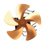 5 Blade Heat Powered Stove Fan Aluminum Alloy Noiseless Wall Hanging Thermal Powered Fireplace Fan for Wood Burning Stove Kerosene Stove Gold In Australia - Darrahopens