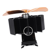 5 Blade Heat Powered Stove Fan Aluminum Alloy Noiseless Wall Hanging Thermal Powered Fireplace Fan for Wood Burning Stove Kerosene Stove Gold