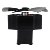 Wood Stove Fan Heat Powered 6 Blades Hanging Stove Fan Silent Flue Pipe Hanging Fireplace Fan Eco Friendly Wall Mount Black