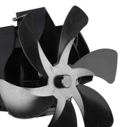 Wood Stove Fan Heat Powered 6 Blades Hanging Stove Fan Silent Flue Pipe Hanging Fireplace Fan Eco Friendly Wall Mount Black