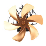 Wood Stove Fan Heat Powered 6 Blades Hanging Stove Fan Silent Flue Pipe Hanging Fireplace Fan Eco Friendly Wall Mount Gold