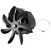 Wood Stove Fan 7 Blade Aluminum Alloy Low Noise Wall Hanging Heat Powered Stove Fan with Fixing Loop for Home Log Burning Stove Camping Black In Australia - Darrahopens