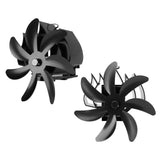 Wood Stove Fan 7 Blade Aluminum Alloy Low Noise Wall Hanging Heat Powered Stove Fan with Fixing Loop for Home Log Burning Stove Camping Black