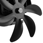 Wood Stove Fan 7 Blade Aluminum Alloy Low Noise Wall Hanging Heat Powered Stove Fan with Fixing Loop for Home Log Burning Stove Camping Black
