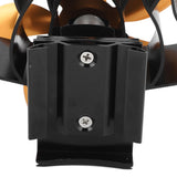 Wood Stove Fan 7 Blade Aluminum Alloy Low Noise Wall Hanging Heat Powered Stove Fan with Fixing Loop for Home Log Burning Stove Camping Gold