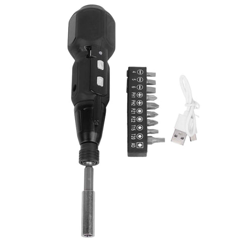 Cordless Electric Screwdriver with LED Light Alloy Steel 900mAh USB Charging Electric Manual 2 in 1 Power Screwdriver Set Black In Australia - Darrahopens
