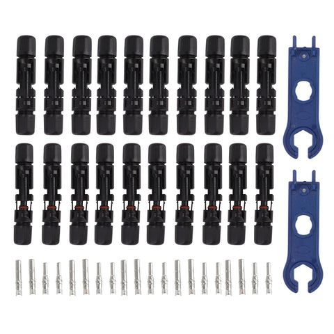 Solar Connectors with 10 Pairs Male Female Plug Spanners Waterproof Flame Retardant Solar Panel Cable Connectors In Australia - Darrahopens