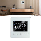 Digital Thermostat Screen Programmable Home Thermostat with 3 Meter Sensor Line for Electric Floor Heating Home Hotel Office AC90‑240V White Without WiFi