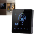 16A Digital Thermostat with LCD Display Programmable Thermostat Electric Heating Thermostat for Home Office Hotel AC 90V‑240V Black Without WiFi