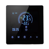 16A Digital Thermostat with LCD Display Programmable Thermostat Electric Heating Thermostat for Home Office Hotel AC 90V‑240V Black Without WiFi