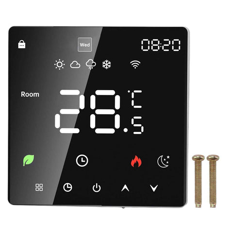 16A Smart Thermostat LCD Color Touchscreen PC Programmable Electric Heating Thermostat for Home Hotel Office AC 90 to 240V Without WiFi In Australia - Darrahopens