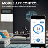 16A Smart Color Thermostat Programmable Smart Electric Heating Thermostat for Home Offices Shopping Malls Hotels AC 90V‑240V White WiFi Style