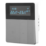 16A Smart Color Thermostat Programmable Smart Electric Heating Thermostat for Home Offices Shopping Malls Hotels AC 90V‑240V Gray WiFi Style