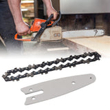 Mini Chain Guide Bar Combo Manganese Steel Faster Speed High Hardness Smooth Cutting Chainsaw Chain Guide Bar Replacement 4inch with 1/4 28 Links Chain