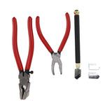 Glass Cutter Tool Kit Breaker Pliers Curve Jaw Glass Running Pliers Kit Glass Cutter Pen 2pcs Blades with Oil Dropper Screwdrive In Australia - Darrahopens