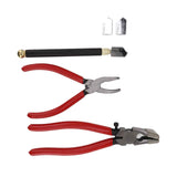 Glass Cutter Tool Kit Breaker Pliers Curve Jaw Glass Running Pliers Kit Glass Cutter Pen 2pcs Blades with Oil Dropper Screwdrive In Australia - Darrahopens