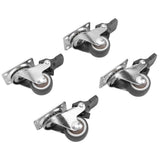 4Pcs Small Caster Wheels 1in Diameter Steel Rubber Rotating Locking Brake Plate Casters with 16 Screws for Furniture In Australia - Darrahopens