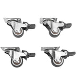 4Pcs Small Caster Wheels 1in Diameter Steel Rubber Rotating Locking Brake Plate Casters with 16 Screws for Furniture In Australia - Darrahopens