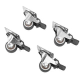 4Pcs Small Caster Wheels 1in Diameter Steel Rubber Rotating Locking Brake Plate Casters with 16 Screws for Furniture In Australia - Darrahopens