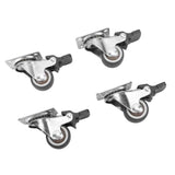 4Pcs Small Caster Wheels 1in Diameter Steel Rubber Rotating Locking Brake Plate Casters with 16 Screws for Furniture In Australia - Darrahopens