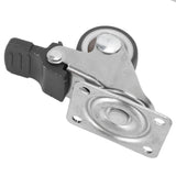 4Pcs Small Caster Wheels 1in Diameter Steel Rubber Rotating Locking Brake Plate Casters with 16 Screws for Furniture