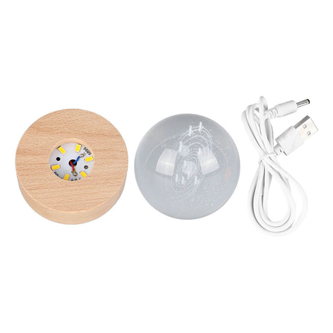 6cm 3D Crystal Ball Luminous Clear Sculpture Round Astronomy Ball Miniature Sculpture Ball Night Light Solar System Crystal Ball In Australia - Darrahopens