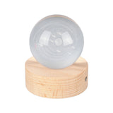 6cm 3D Crystal Ball Luminous Clear Sculpture Round Astronomy Ball Miniature Sculpture Ball Night Light Solar System Crystal Ball