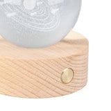 6cm 3D Crystal Ball Luminous Clear Sculpture Round Astronomy Ball Miniature Sculpture Ball Night Light Solar System Crystal Ball