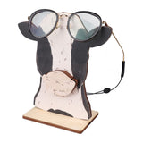 Cow Head Wearing Glasses Statues Wooden Decorative Cow Eyeglasses Display Stand Holder for Desktop Office In Australia - Darrahopens