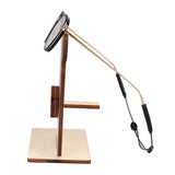 Cow Head Wearing Glasses Statues Wooden Decorative Cow Eyeglasses Display Stand Holder for Desktop Office