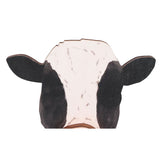 Cow Head Wearing Glasses Statues Wooden Decorative Cow Eyeglasses Display Stand Holder for Desktop Office