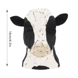 Cow Head Wearing Glasses Statues Wooden Decorative Cow Eyeglasses Display Stand Holder for Desktop Office