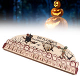 Halloween Advent Calendar 2023 31 Days Halloween Moving Wooden Block Countdown Calendar for Home Decor Holiday Ornament Gift