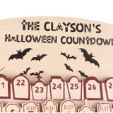 Halloween Advent Calendar 2023 31 Days Halloween Moving Wooden Block Countdown Calendar for Home Decor Holiday Ornament Gift