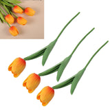 10PCS Artificial Tulips Real Touch PU Tulips Flowers for Wedding Bouquet Home Party Office Decor Orange