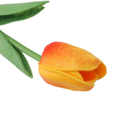 10PCS Artificial Tulips Real Touch PU Tulips Flowers for Wedding Bouquet Home Party Office Decor Orange