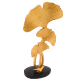 Leaf Decoration Resin Anti Slip Anti Fade Modern Desktop Leaves Ornament Model for Living Room Hallway Gold