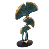 Leaf Decoration Resin Anti Slip Anti Fade Modern Desktop Leaves Ornament Model for Living Room Hallway Blue