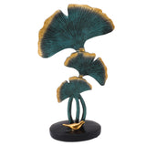 Leaf Decoration Resin Anti Slip Anti Fade Modern Desktop Leaves Ornament Model for Living Room Hallway Blue