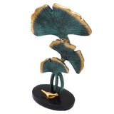 Leaf Decoration Resin Anti Slip Anti Fade Modern Desktop Leaves Ornament Model for Living Room Hallway Blue