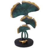Leaf Decoration Resin Anti Slip Anti Fade Modern Desktop Leaves Ornament Model for Living Room Hallway Blue