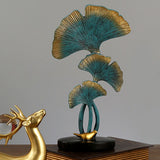 Leaf Decoration Resin Anti Slip Anti Fade Modern Desktop Leaves Ornament Model for Living Room Hallway Blue