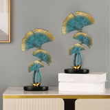 Leaf Decoration Resin Anti Slip Anti Fade Modern Desktop Leaves Ornament Model for Living Room Hallway Blue