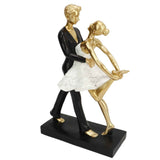 Romantic Couple Dancing Sculpture Decoration Resin Elegant Couple Ballet Dancer Statue Figurine Ornament Gold 7130W‑01 In Australia - Darrahopens
