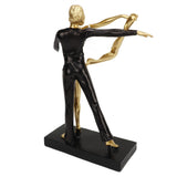Romantic Couple Dancing Sculpture Decoration Resin Elegant Couple Ballet Dancer Statue Figurine Ornament Gold 7130W‑02