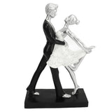 Couple Dancing Sculpture Modern Simple Innovative Resin Hand Crafted Couple Dancing Abstract Statue Silver Hugging Double Ballet Dance In Australia - Darrahopens