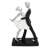 Couple Dancing Sculpture Modern Simple Innovative Resin Hand Crafted Couple Dancing Abstract Statue Silver Hugging Double Ballet Dance