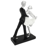 Couple Dancing Sculpture Modern Simple Innovative Resin Hand Crafted Couple Dancing Abstract Statue Silver Hugging Double Ballet Dance